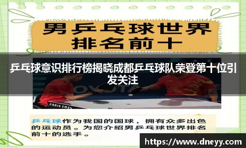 乒乓球意识排行榜揭晓成都乒乓球队荣登第十位引发关注